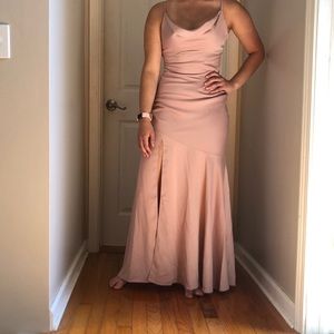 ASOS satin slip maxi dress with drape neck